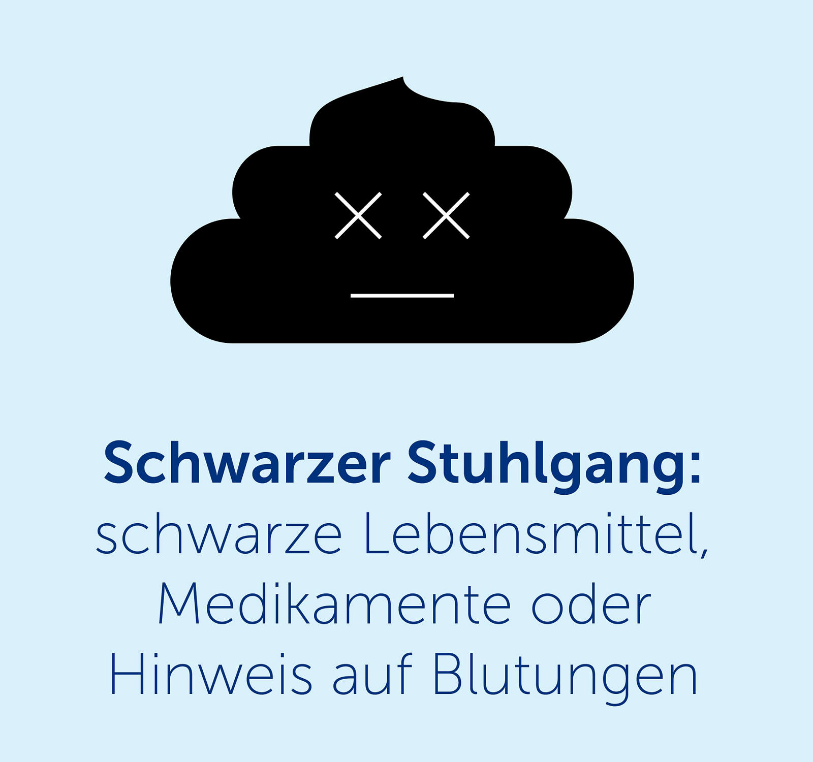 Schwarzer Stuhlgang (Illustration)