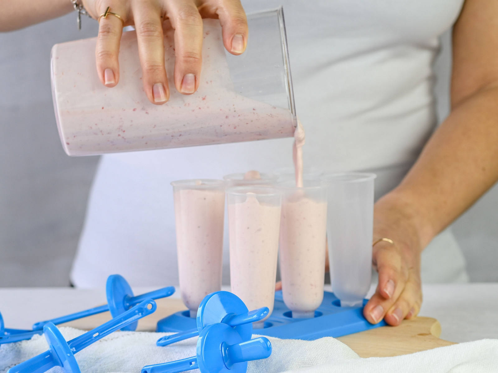 Make your own strawberry-coconut ice cream: Pour