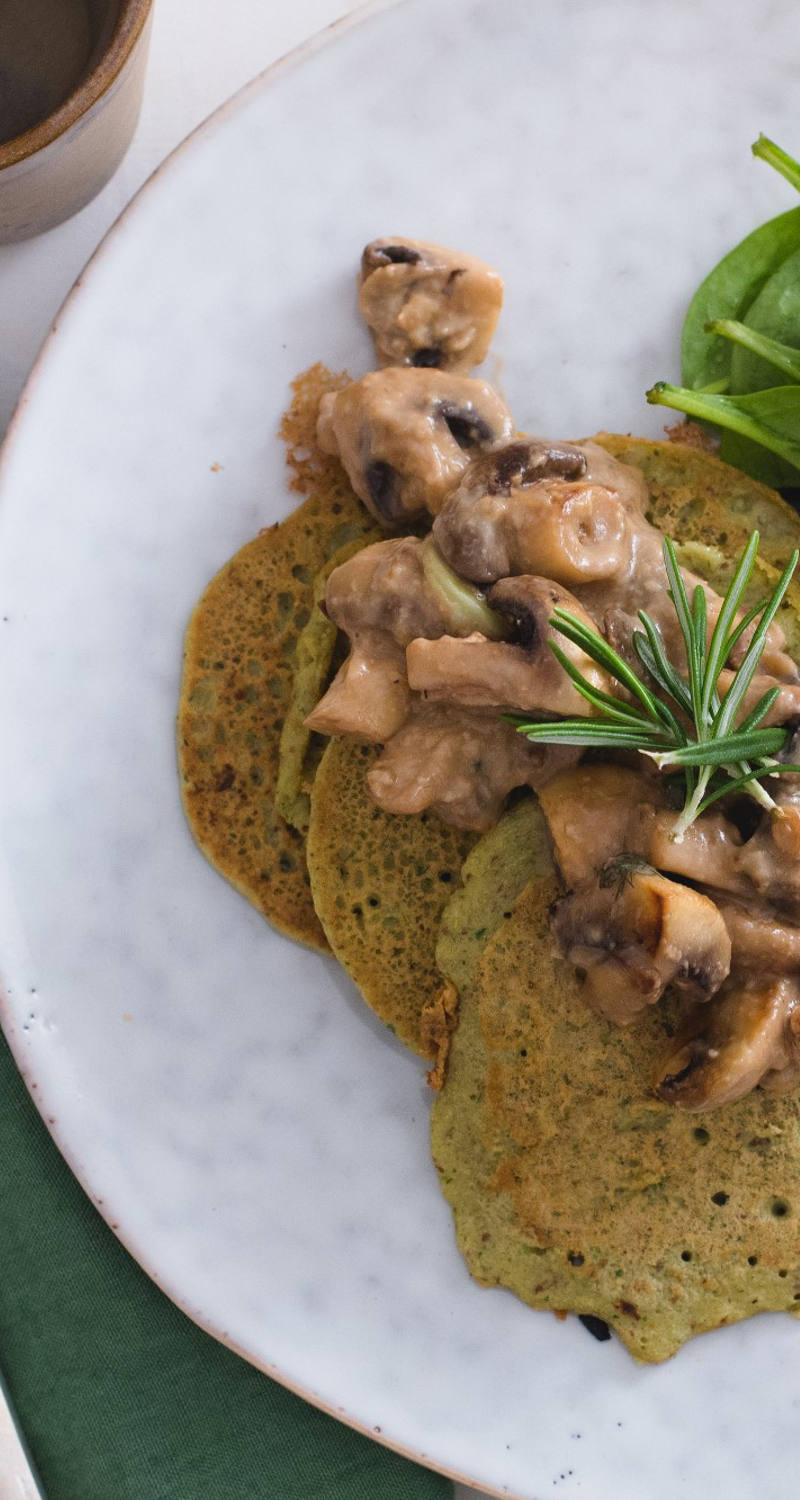 Savoury buckwheat crepes completely