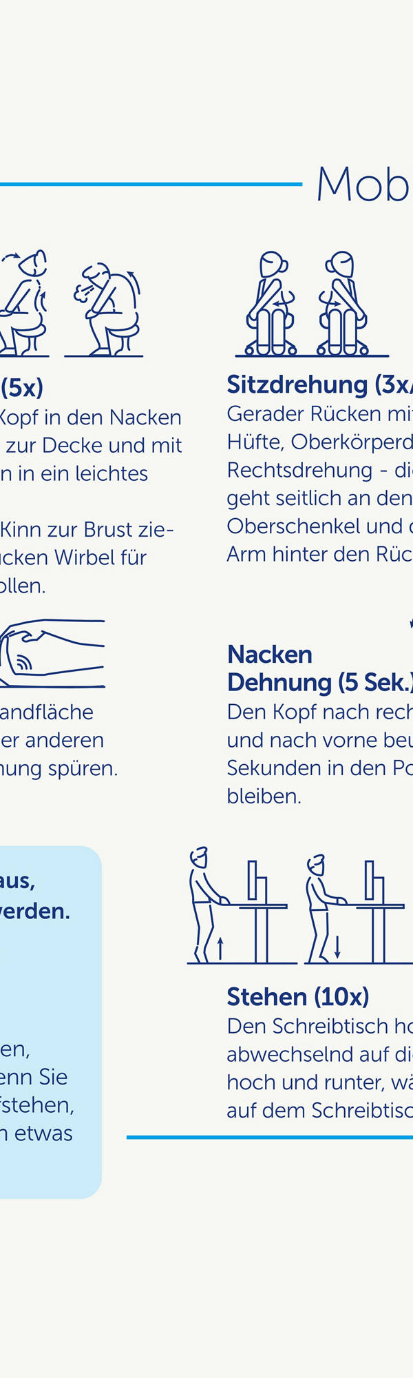 Auszug aus Infografik Ergonomie am Arbeitsplatz