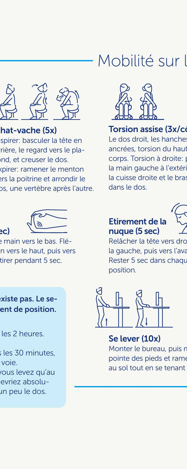 Extrait de l’illustration sur l’ergonomie sur la place de travail