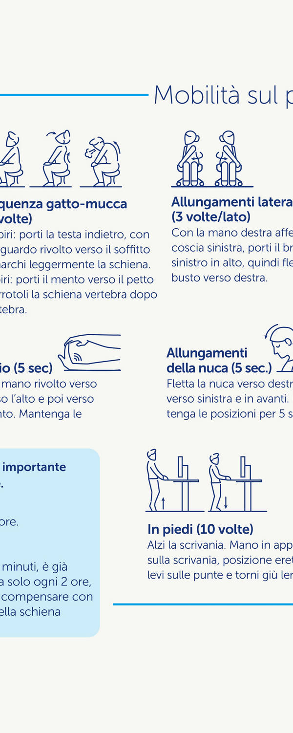 Estratto infografica Egonomia sul posto di lavoro