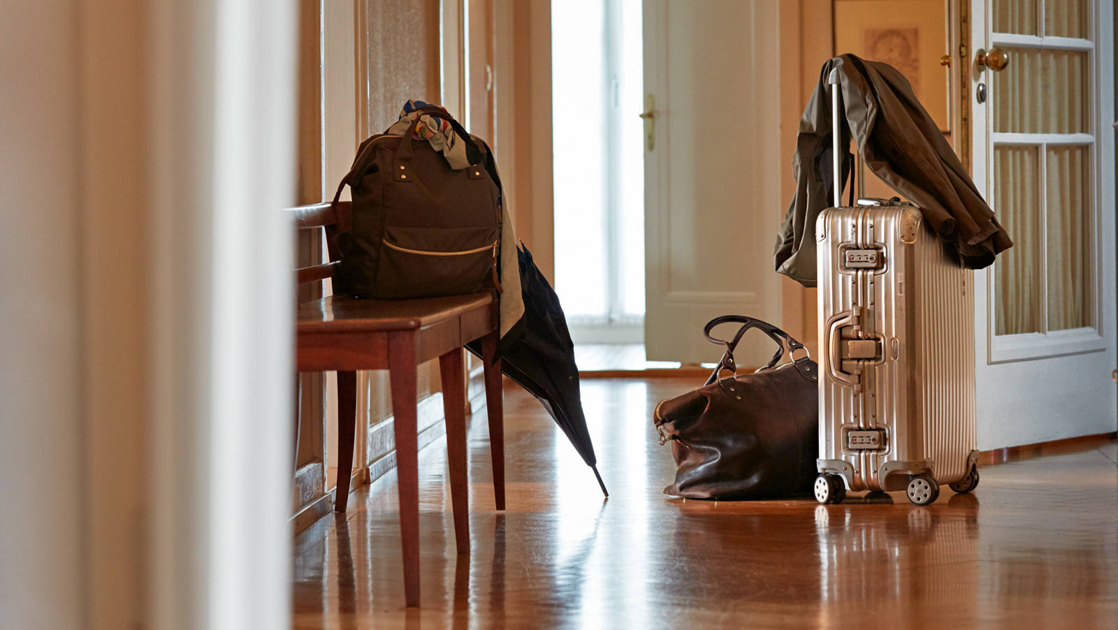 Koffer gepackt für auf Reisen