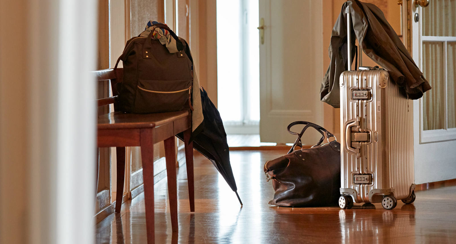 Koffer gepackt für auf Reisen