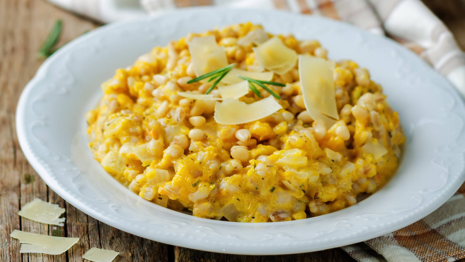 Barley risotto with pumpkin