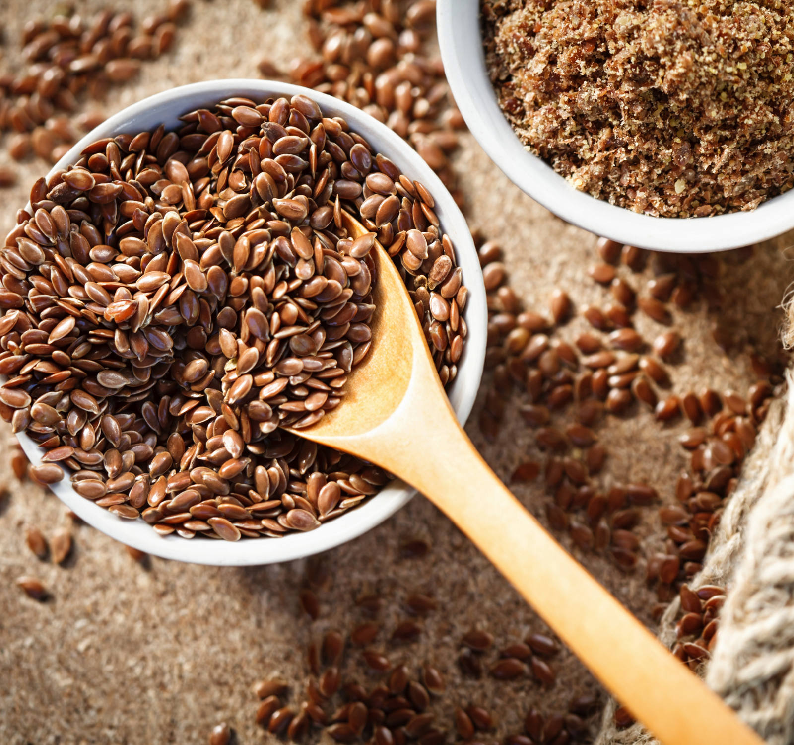 Flaxseed in a bowl.