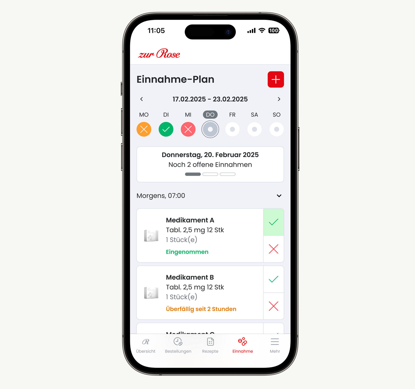 Medi+ mit Einnahme-Plan & Erinnerung