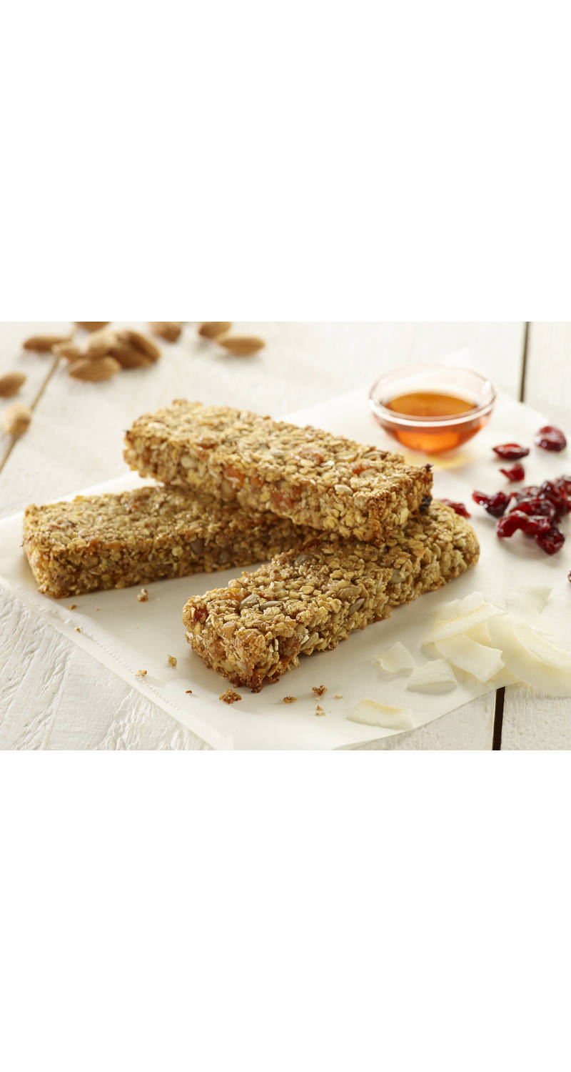 Granola bars: exotic version with bananas, amaranth and coconut