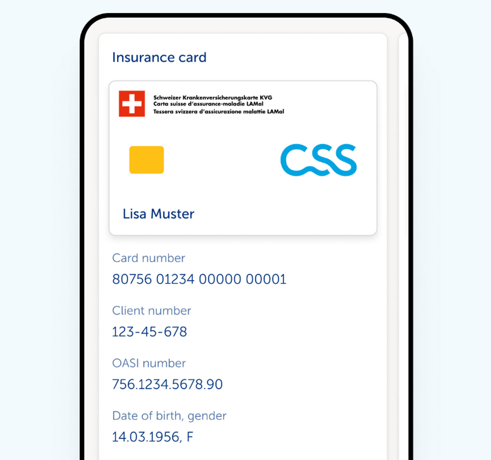 Your insurance card always with you