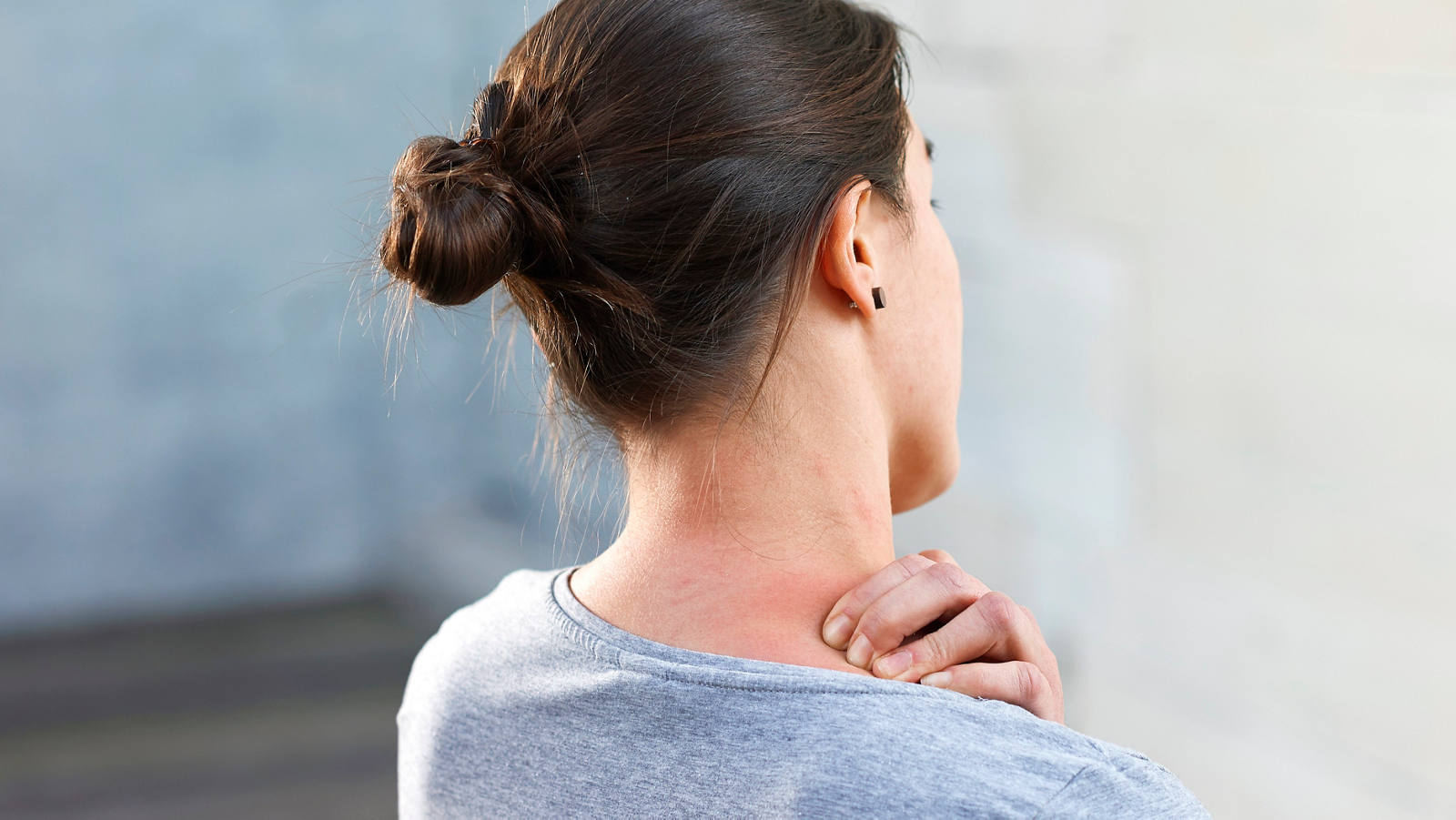 Neck massage: Stroke on one side from back to front 