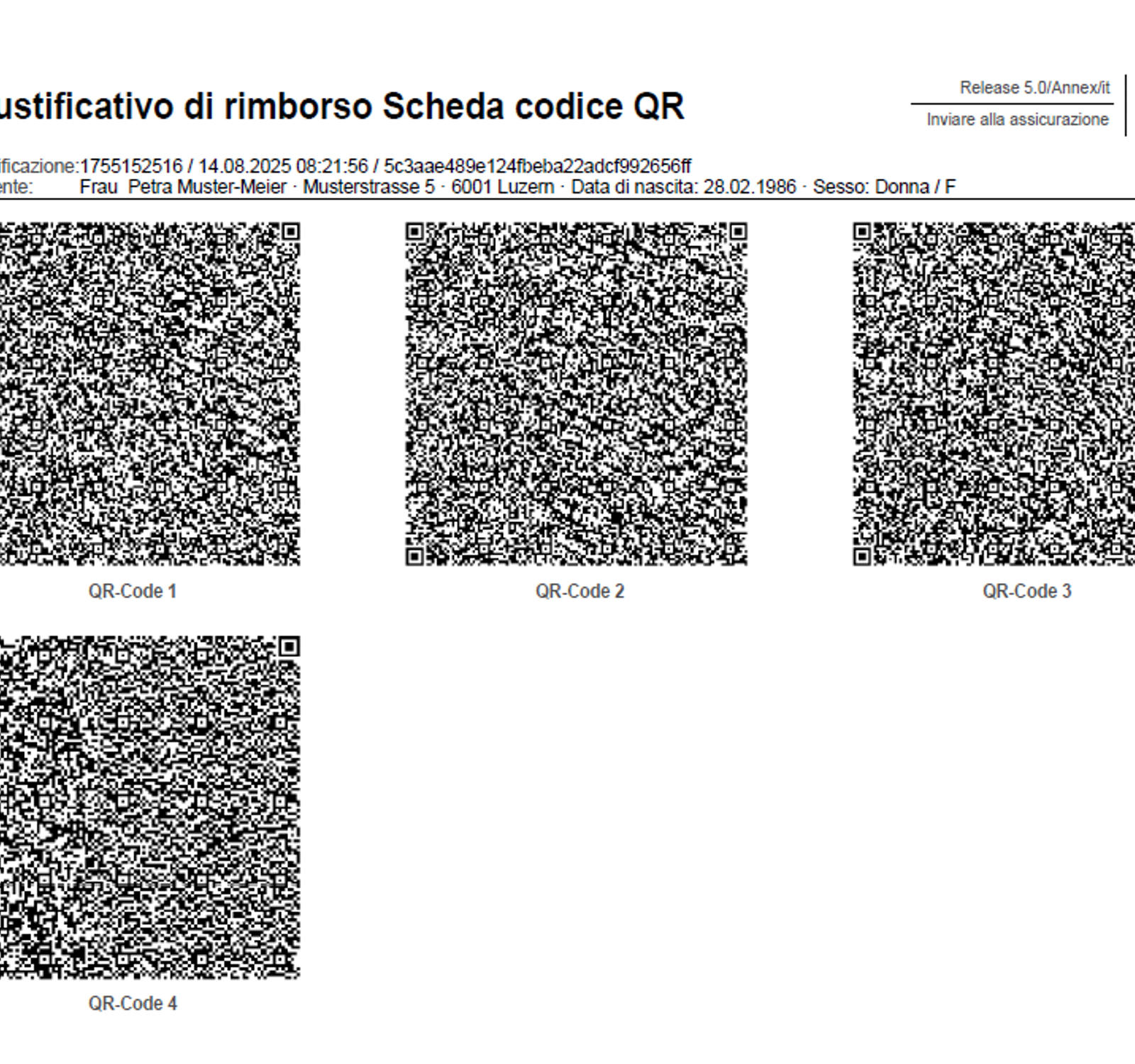 Esempio di scheda codice QR