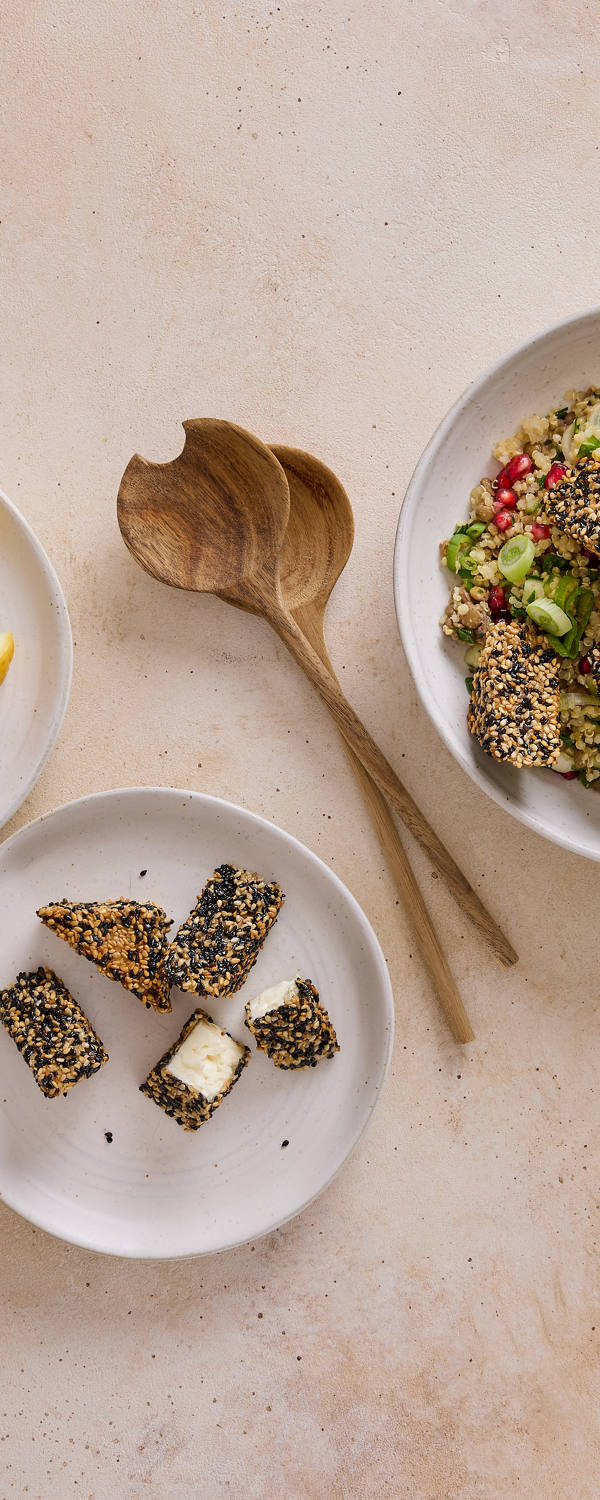 Healthy filling recipe: quinoa tabbouleh with sesame feta