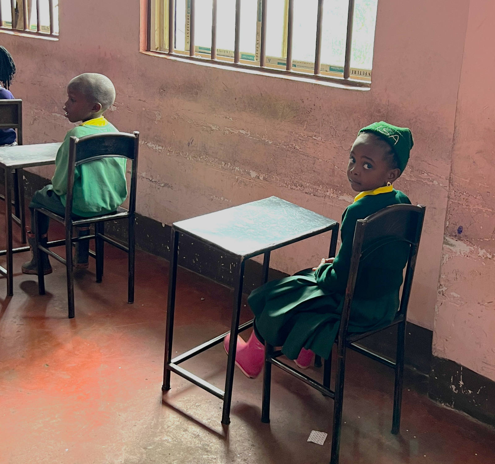 Melissa, godchild of CSS employee Marianne, at school in Tanzania