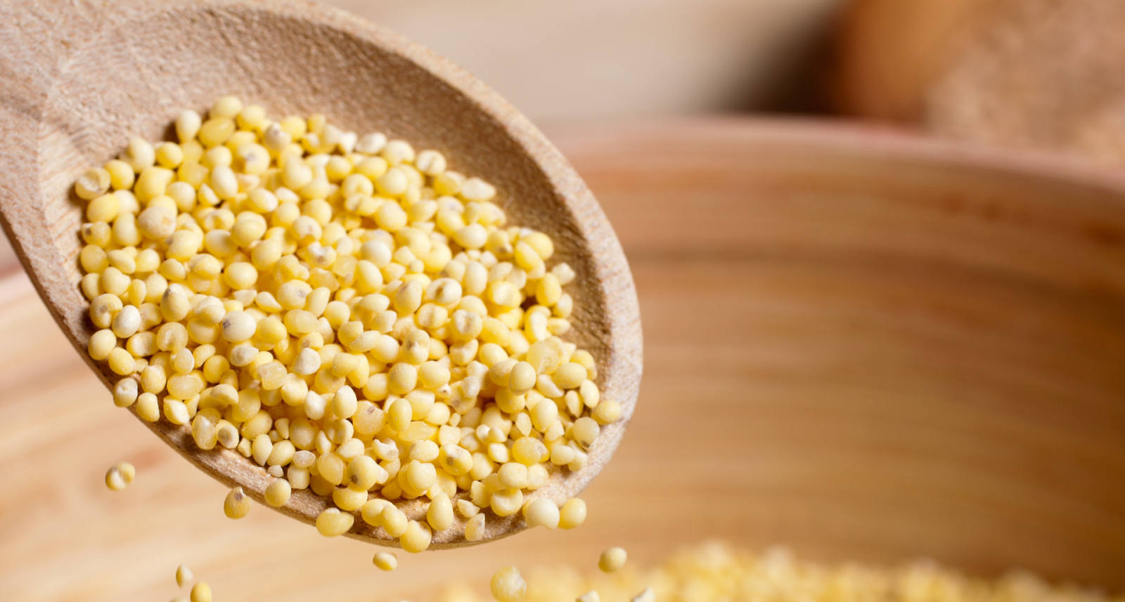 Superfood Hirse in einer Schale.