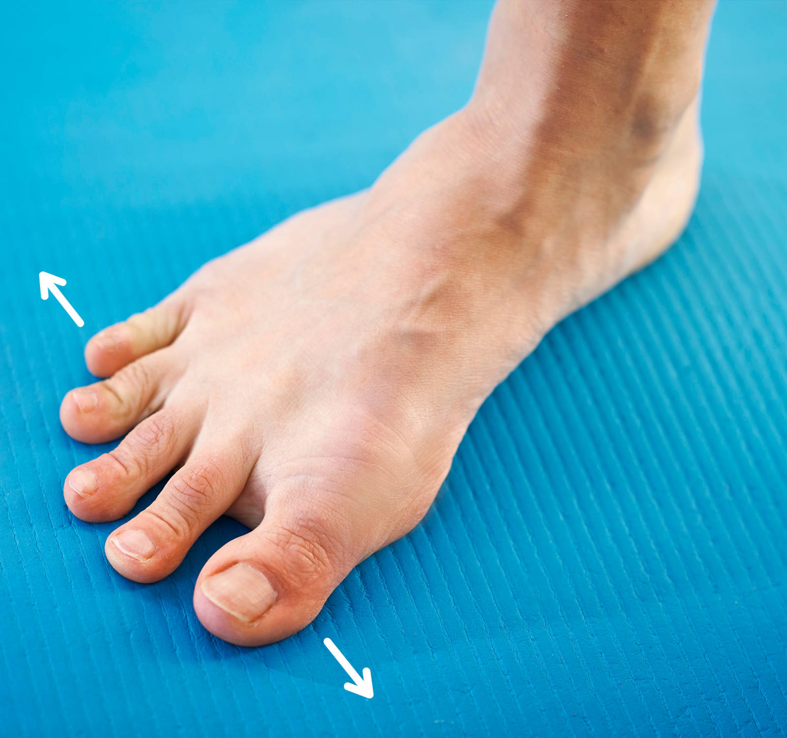 Ginnastica per i piedi: estendere le dita del piede 